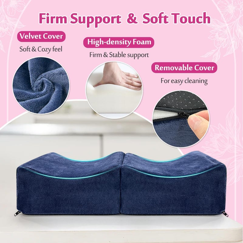 AOSSA BBL Pillow Brazilian Butt Lift Pillow After Surgery Seat Cushion Butt Pillow for Sitting Driving Post Recovery Booty Pillows Chair Butt Lift Buttocks Foam Cushion (Blue) - Image 5